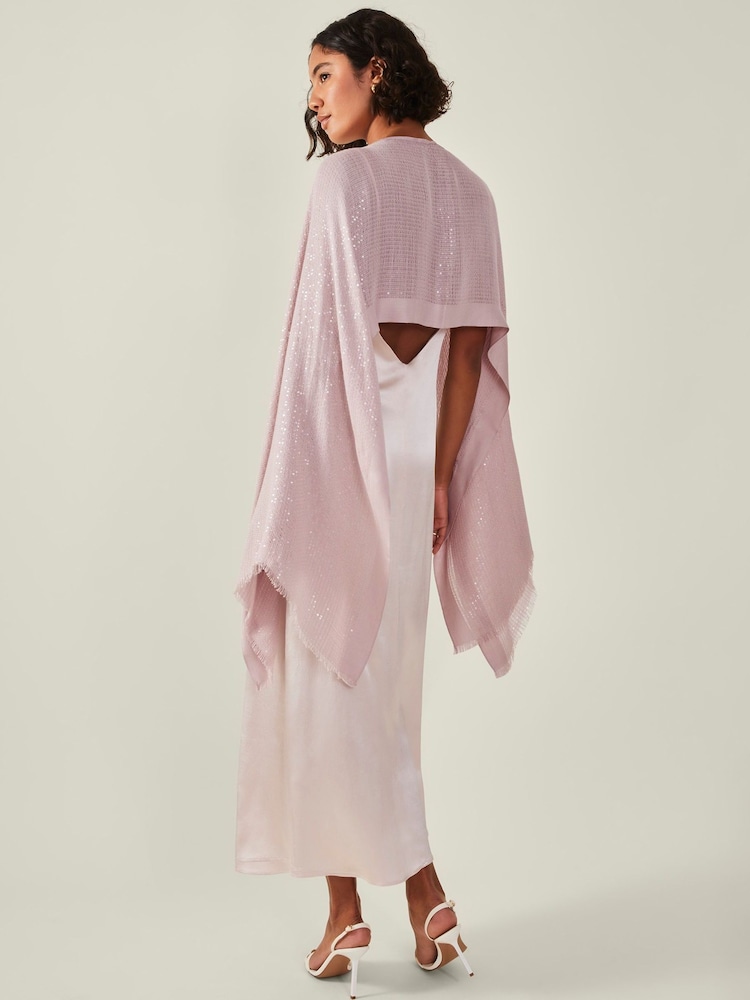Accessorize Pink Sequin Embellished Poncho - Image 2 of 4