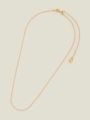 Accessorize Gold Tone 14ct Curved Bar Necklace - Image 2 of 2