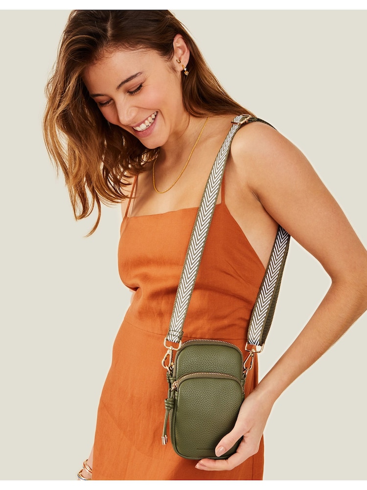 Accessorize Green Webbing Strap Phone Bag - Image 3 of 3 Accessorize Green Webbing Strap Phone Bag - Image 3 of 3