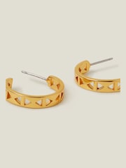 Accessorize tone 14ct cut-out okrogli uhani - Slika 1 iz 2