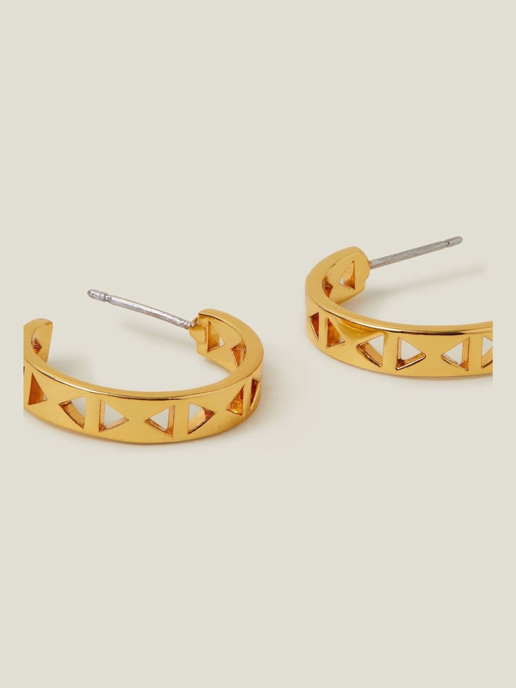 Accessorize tone 14ct cut-out okrogli uhani - Slika 1 iz 2