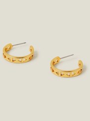 Accessorize tone 14ct cut-out okrogli uhani - Slika 2 iz 2