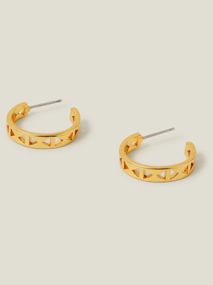 Accessorize tone 14ct cut-out okrogli uhani - Slika 2 iz 2