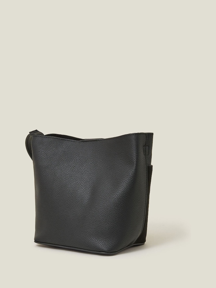 Accessorize Black Mini Bucket Bag - Image 2 of 4 Accessorize Black Mini Bucket Bag - Image 2 of 4