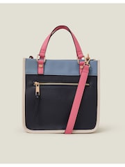 Accessorize Blue Mini Colour Block Handheld Bag - Image 1 of 4