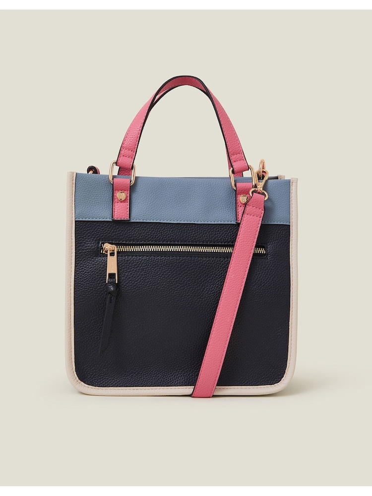 Accessorize Blue Mini Colour Block Handheld Bag - Image 1 of 4