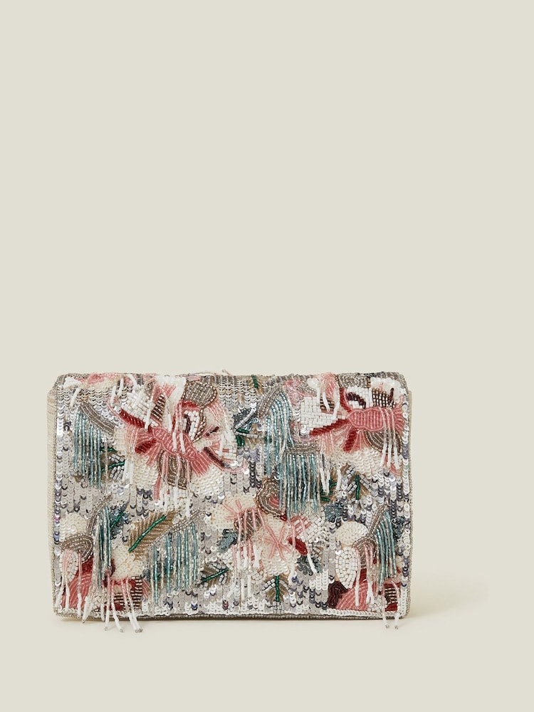 Accessorize Clutch mit Blumen- und Quastenstickerei - Bild 1 von 2