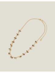 Accessorize Gold Plated 14ct Tourmaline Cluster Station Necklace - Image 1 of 2