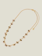 Accessorize Gold Plated 14ct Tourmaline Cluster Station Necklace - Image 2 of 2