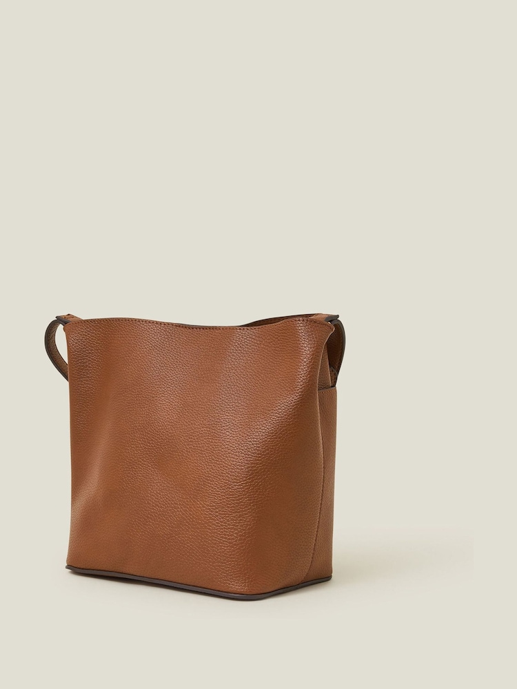 Accessorize Brown Mini Bucket Bag - Image 2 of 3 Accessorize Brown Mini Bucket Bag - Image 2 of 3