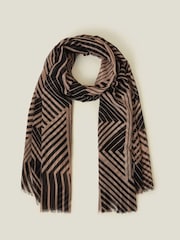 Accessorize Black Geometric Print Scarf - Image 1 of 3