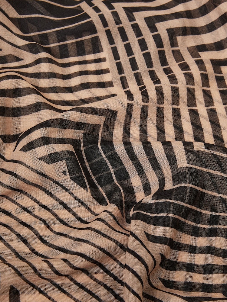 Accessorize Black Geometric Print Scarf - Image 2 of 3