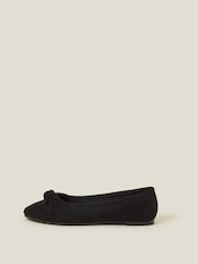 Accessorize Black Suedette Knot Ballerina Flats - Image 3 of 3