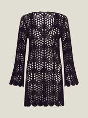 Accessorize Black Crochet Kaftan - Image 4 of 4