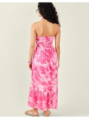 Accessorize Pink Tie Dye Bandeau 100% Cotton Dress - Image 2 of 4