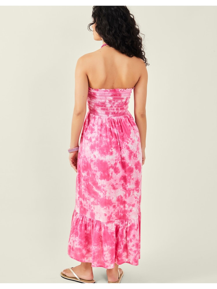 Accessorize Pink Tie Dye Bandeau 100% Cotton Dress - Image 2 of 4