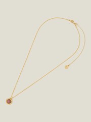 Accessorize Gold Tone 14ct Rhodonite Healing Pendant Necklace - Image 2 of 2