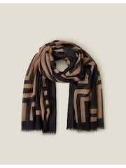 Accessorize Black Firenze Print Lightweight Scarf - Image 2 of 2