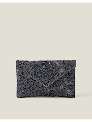 Accessorize Blue Tara Hand-Beaded Clutch Bag - Image 2 of 3