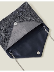 Accessorize Blue Tara Hand-Beaded Clutch Bag - Image 3 of 3