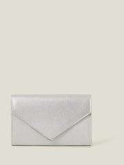 Accessorize Silver Metallic Envelope Clutch Bag - Image 1 of 2