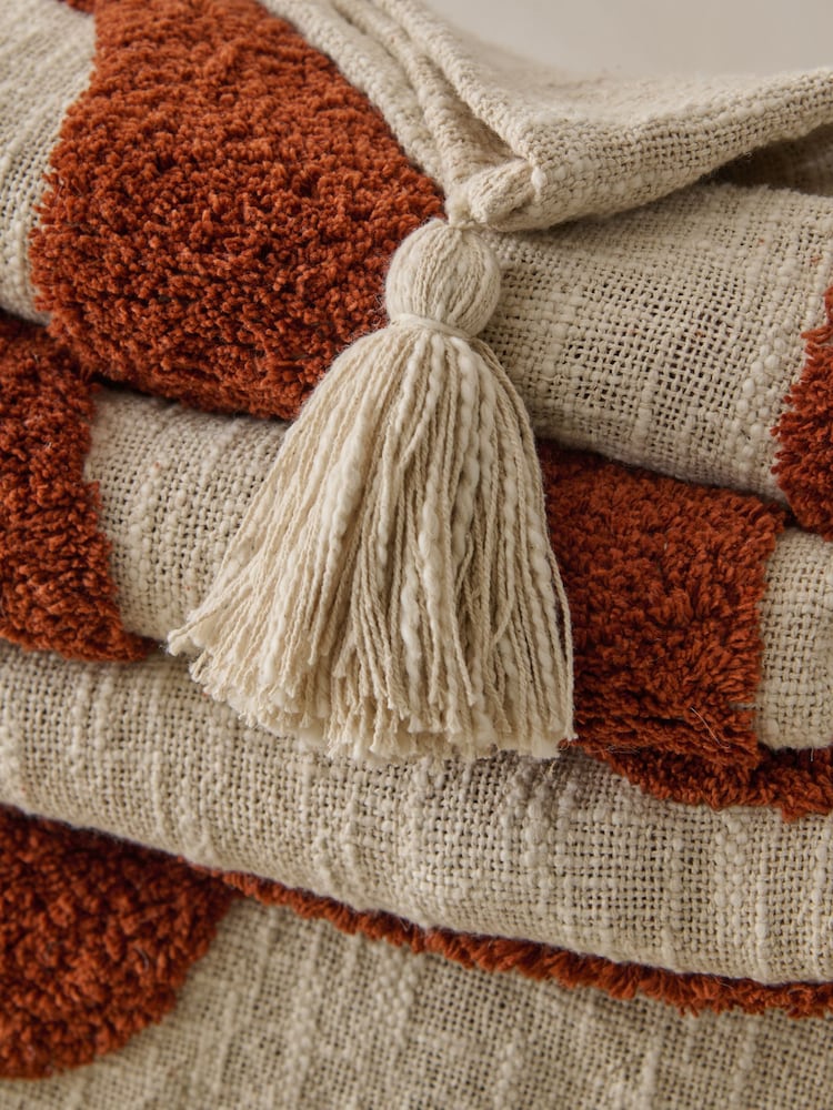 Rust Brown Abstract Berber Wiggle Throw - Image 4 of 5
