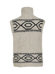 VILA Nude Knitted 3/4 Zip Sleeveless Jumper - Image 5 of 8