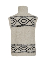 VILA Nude Knitted 3/4 Zip Sleeveless Jumper - Image 8 of 8