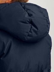 JACK & JONES JUNIOR Blue Hooded Puffer Nautical Jacket - Image 7 of 8