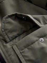 JACK & JONES JUNIOR Green Detachable Faux Fur Trim Bomber Jacket - Image 7 of 8