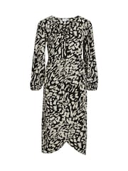 VILA Printed Long Sleeve V-Neck Midi Dress - Bild 6 von 7