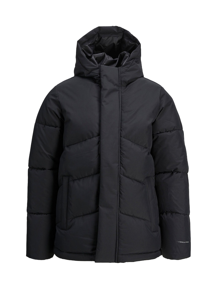 JACK & JONES JUNIOR Blue Hooded Puffer Nautical Jacket - Image 10 of 10