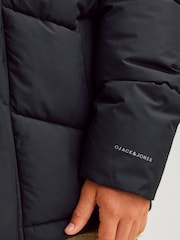 JACK & JONES JUNIOR Blue Hooded Puffer Nautical Jacket - Image 6 of 10