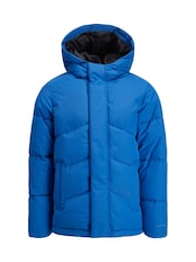 JACK & JONES JUNIOR Blue Hooded Puffer Nautical Jacket - Image 10 of 10