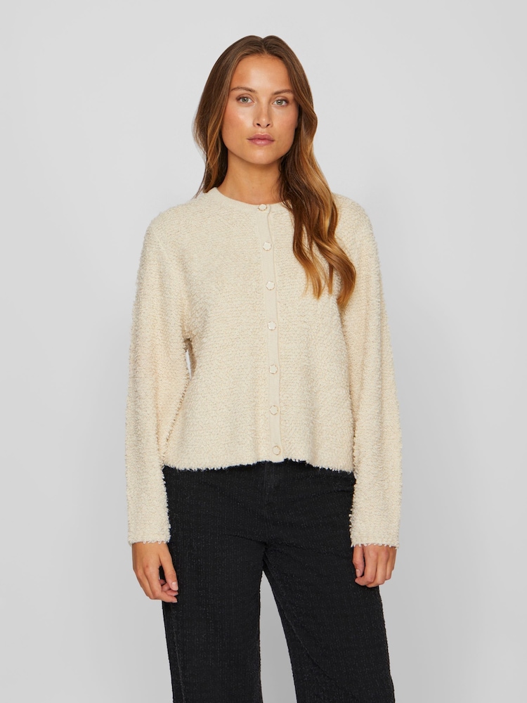 Vila dolg rokav; z dolgimi rokavi Button Up Knit pletena jopa jakna; suknjič - Slika 1 iz 6