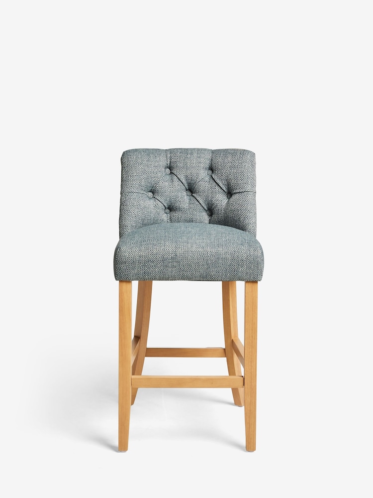 Chunky Weave Mid Blue Wolton Bar Stool - Image 2 of 8