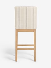 Linen Stripe Light Natural Norbury Upholstered Fixed Height Bar Stool - Image 7 of 9