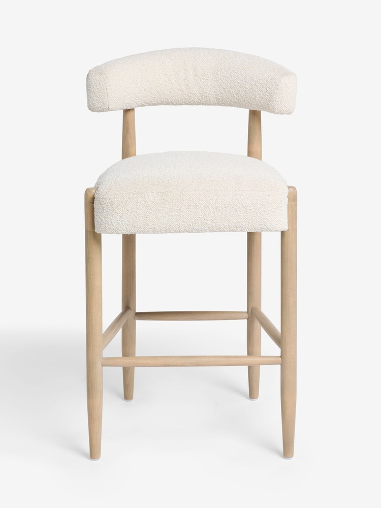 Casual Boucle Oyster Aire Bar Stool - Image 1 of 7