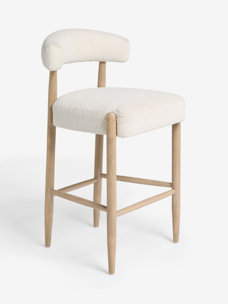 Casual Boucle Oyster Aire Bar Stool - Image 2 of 7