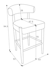 Casual Boucle Oyster Aire Bar Stool - Image 7 of 7