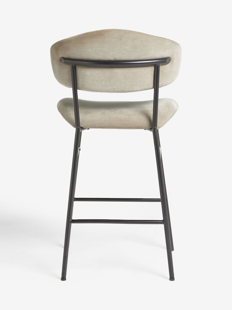 Light Natural Bryer Fixed Height Relaxed Chenille Bar Stool - Image 6 of 6