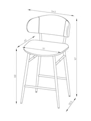 Olive Green Bryer Fixed Height Relaxed Chenille Bar Stool - Image 4 of 9