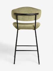 Olive Green Bryer Fixed Height Relaxed Chenille Bar Stool - Image 7 of 9