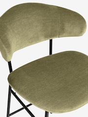 Olive Green Bryer Fixed Height Relaxed Chenille Bar Stool - Image 8 of 9