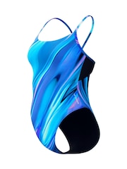 Speedo Green Printed Racerback Swimsuit - Image 8 of 8