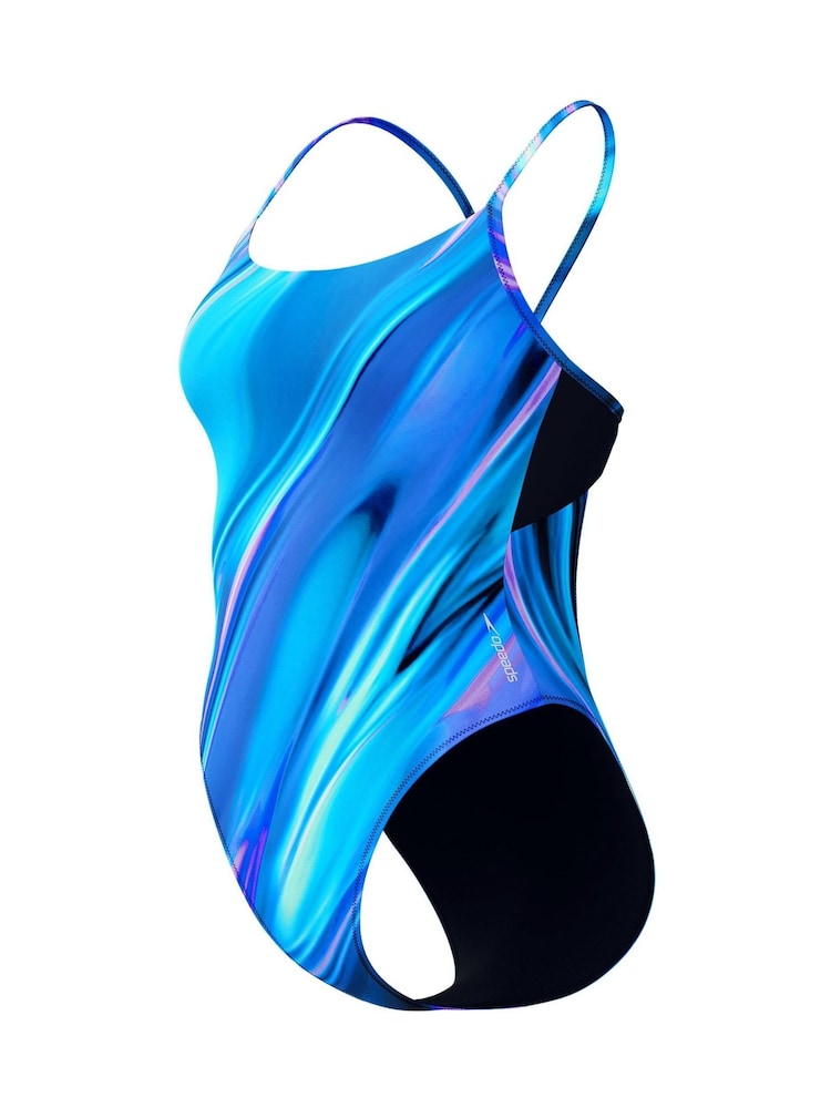 Speedo Green Printed Racerback Swimsuit - Image 8 of 8