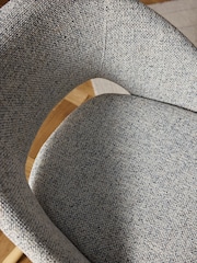 Set of 2 Soft Weave Dove Light Grey Hewitt Upholstered Light Wood Leg Dining Chairs - Image 3 of 9