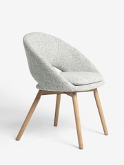 Set of 2 Soft Weave Dove Light Grey Hewitt Upholstered Light Wood Leg Dining Chairs - Image 6 of 9