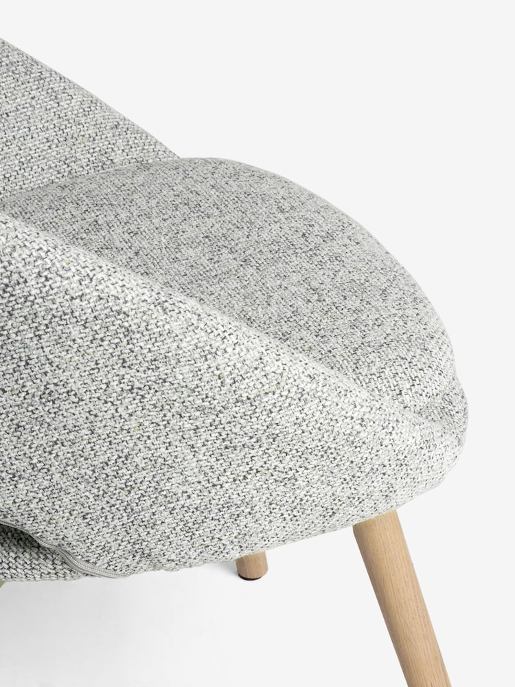 Set of 2 Soft Weave Dove Light Grey Hewitt Upholstered Light Wood Leg Dining Chairs - Image 9 of 9