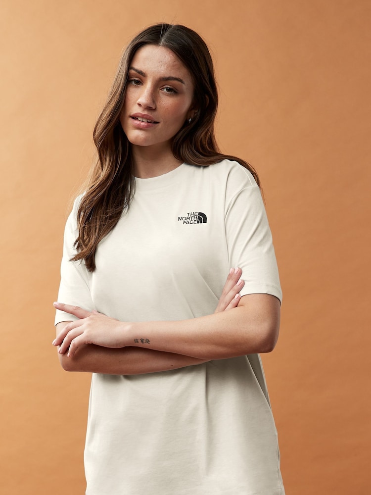 The North Face Cream Oversized Simple Dome 100% Cotton T-Shirt - Image 1 of 6
